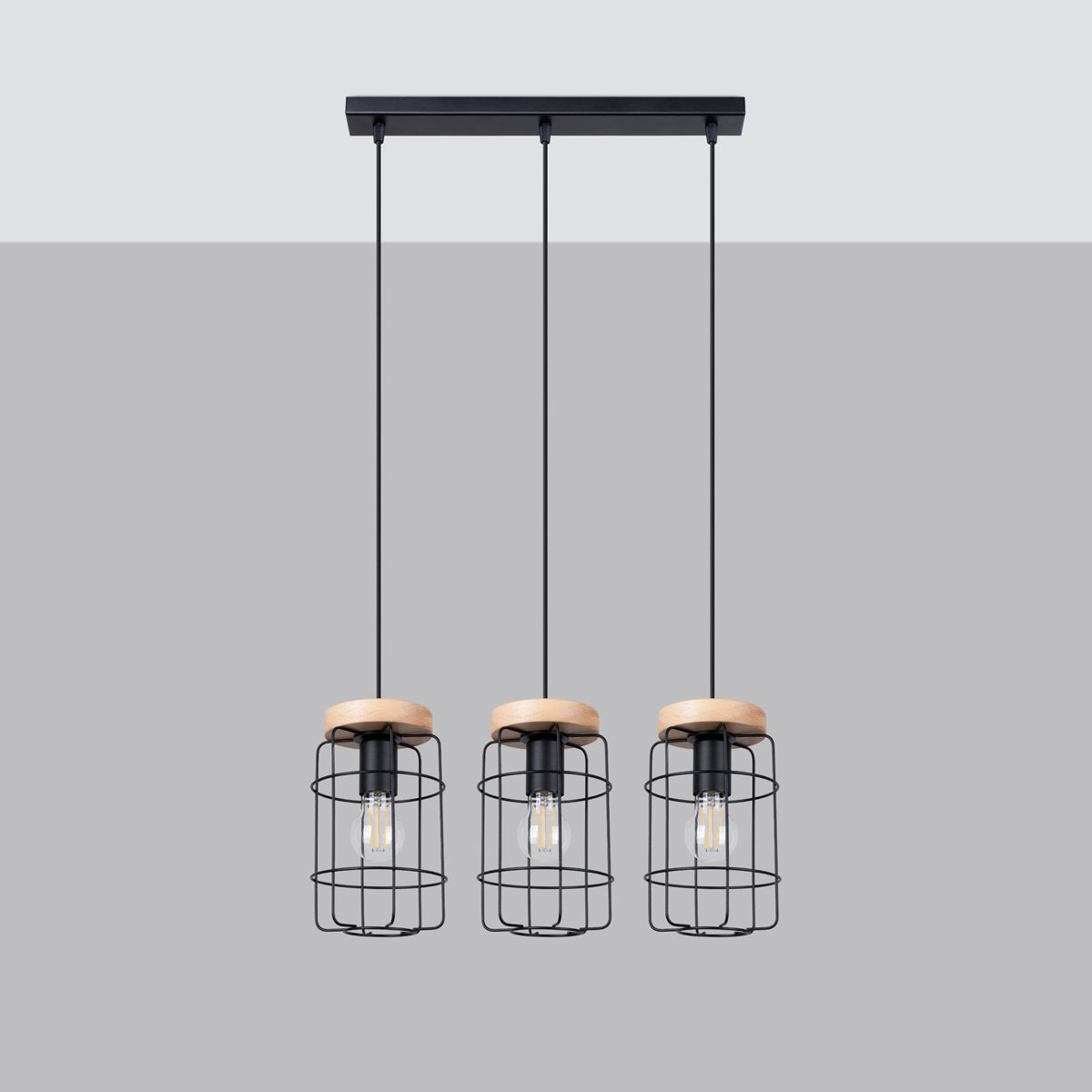 Lampe suspendue Cage Industrielle 3L
