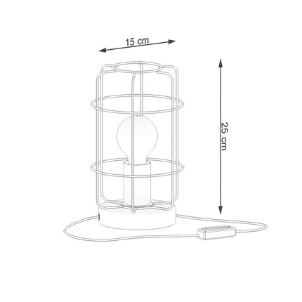 Lámpara de mesa industrial tipo jaula