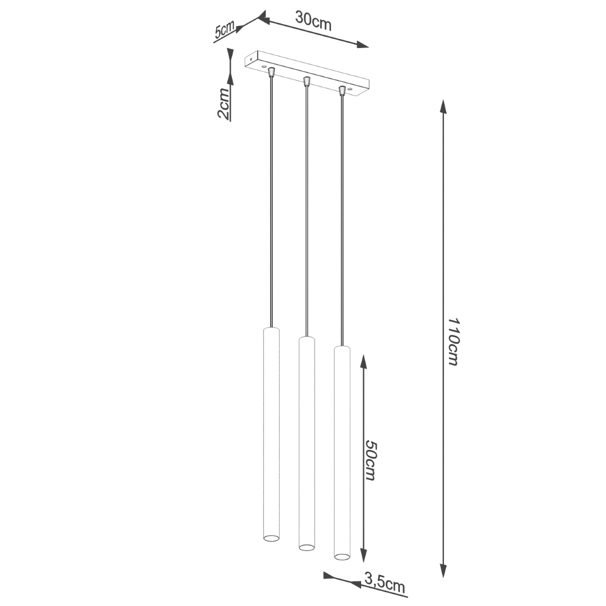 Lampe suspendue Halo 3L béton