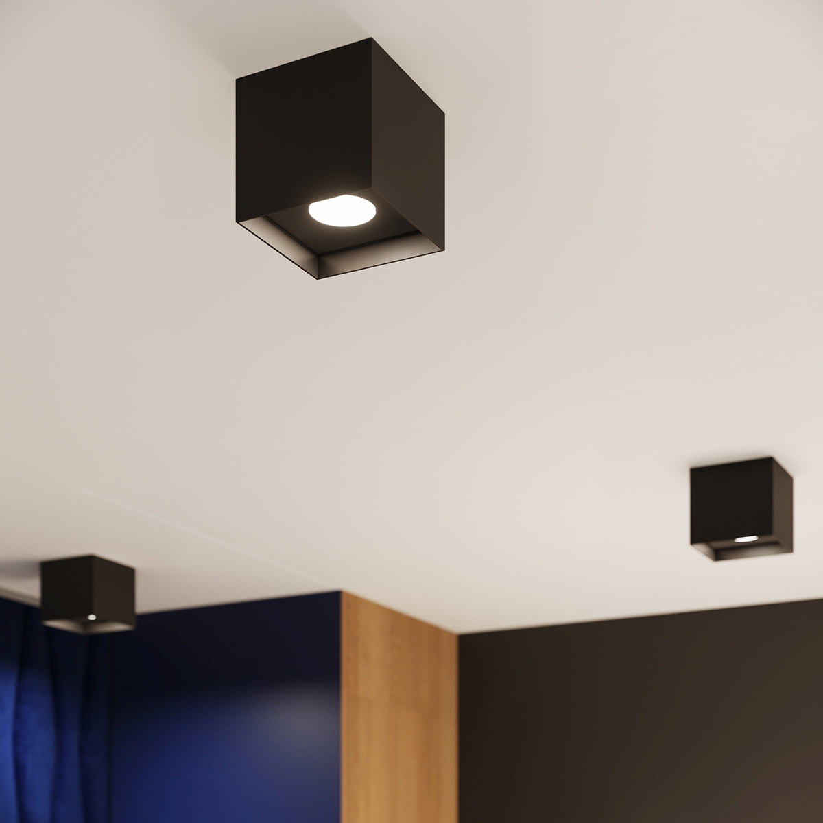 Timeless Cube Ceiling Light in Black