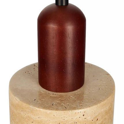 Minimalistische Pendelleuchte aus Travertinstein