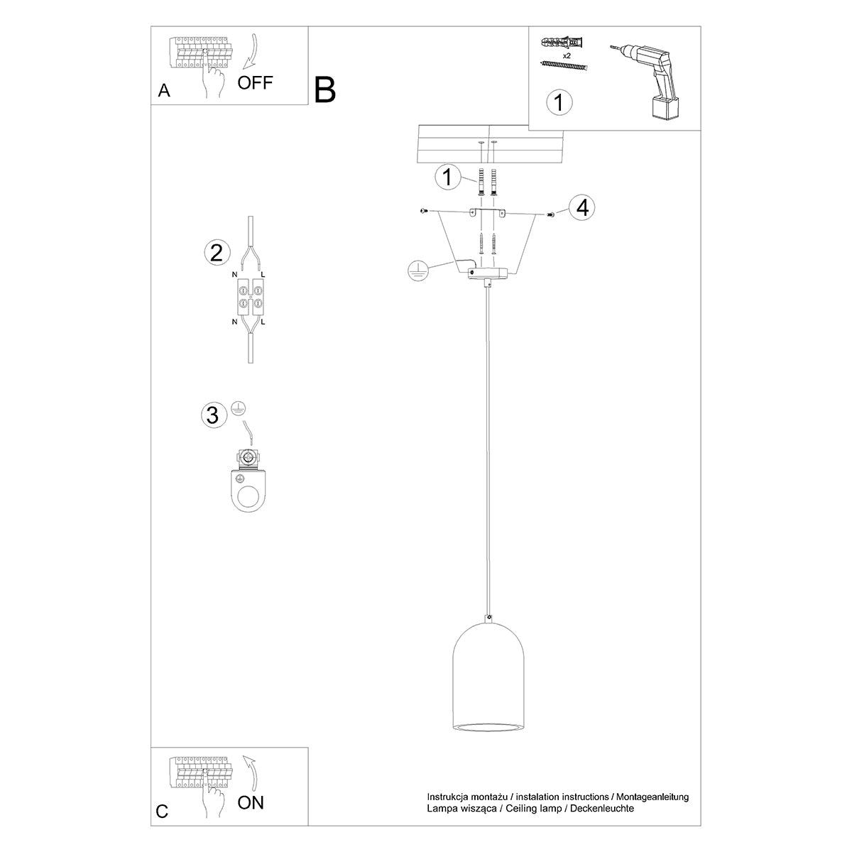 Lampe suspendue Épure Béton