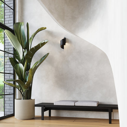 Vortex Wandleuchte aus schwarzem Stahl