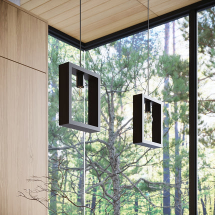 Pure Wenge Black Frame Hanging Lamp
