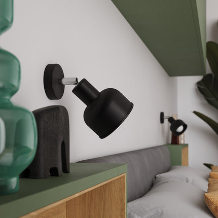 Elba Black Adjustable Bell Wall Light