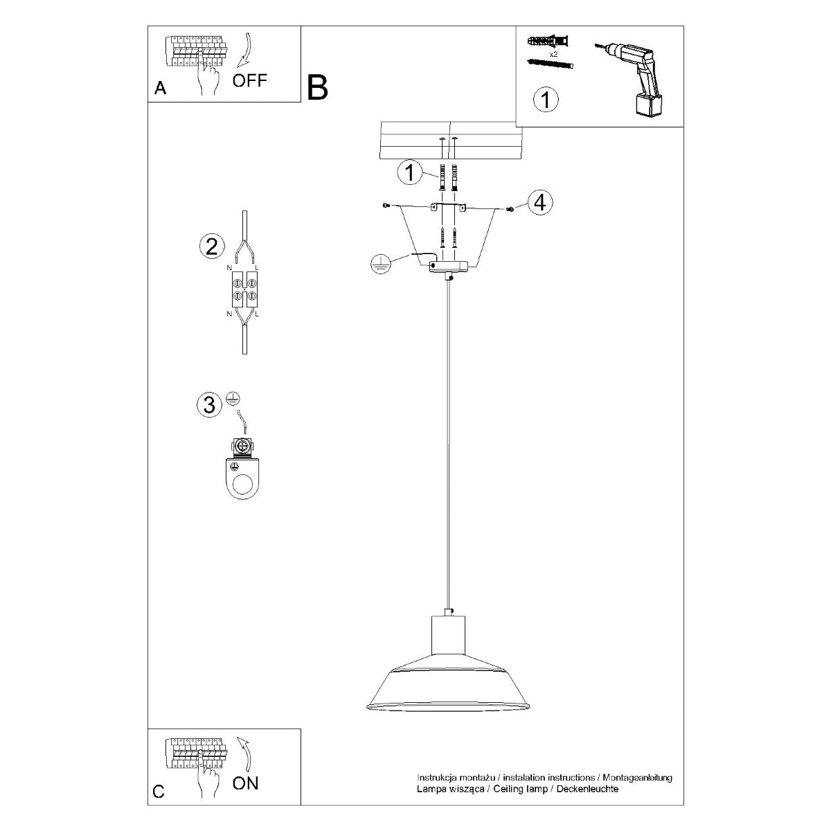 Lampe suspendue Loft Minimaliste blanc