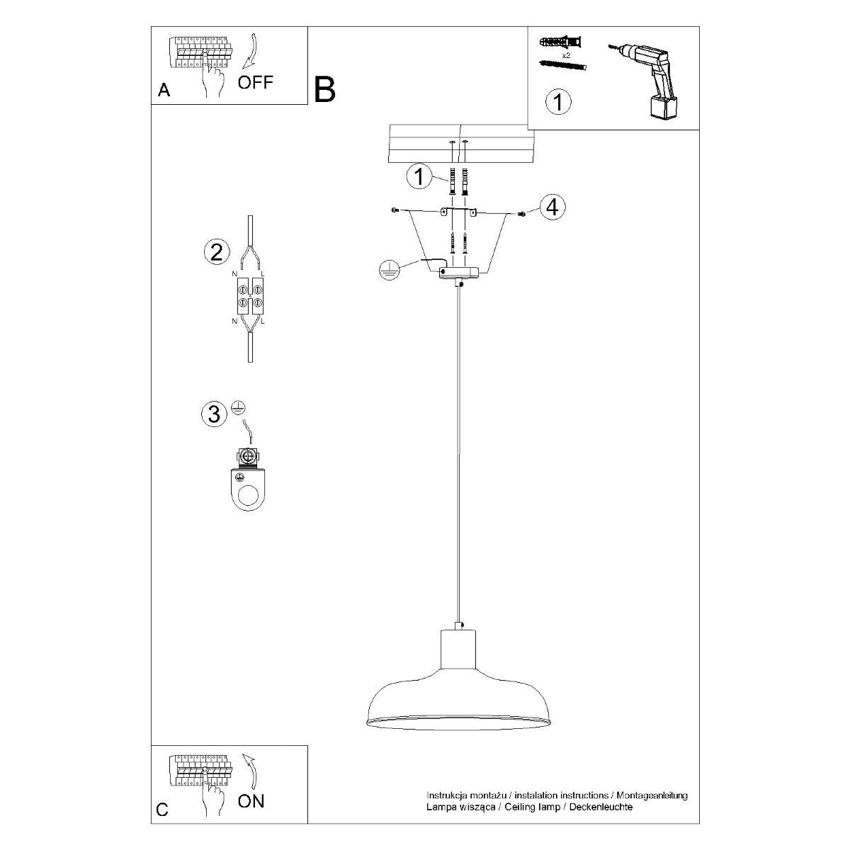Suspension Luminis Minimaliste noir