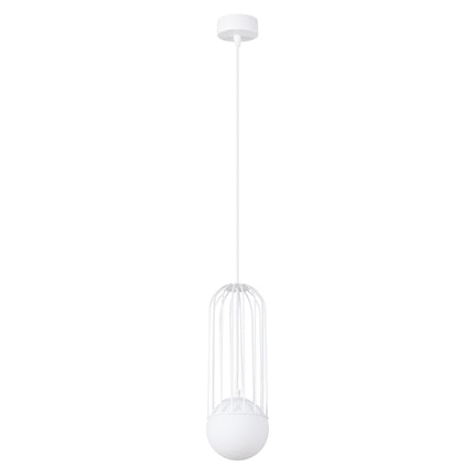 Lampe suspendue Sphère en Cage 1 blanc
