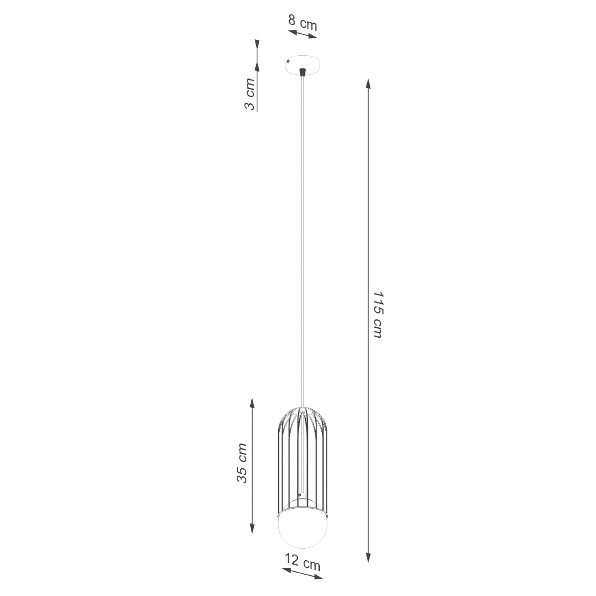 Lampe suspendue Sphère en Cage 1 blanc