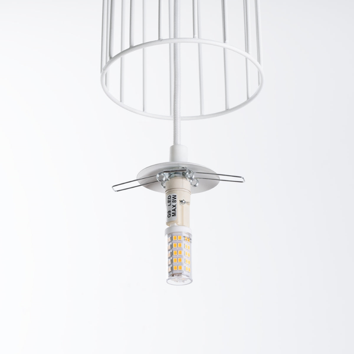 Lampe suspendue Sphère en Cage 1 blanc
