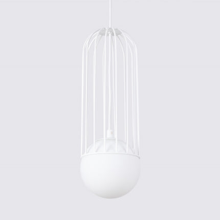 Lampe suspendue Sphère en Cage 1 blanc