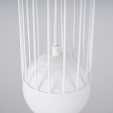 Lampe suspendue Sphère en Cage 1 blanc