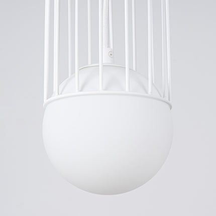 Lampe suspendue Sphère en Cage 1 blanc
