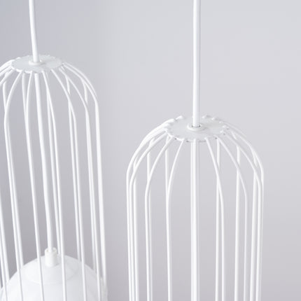 Lampe suspendue Sphère en Cage 3L blanc