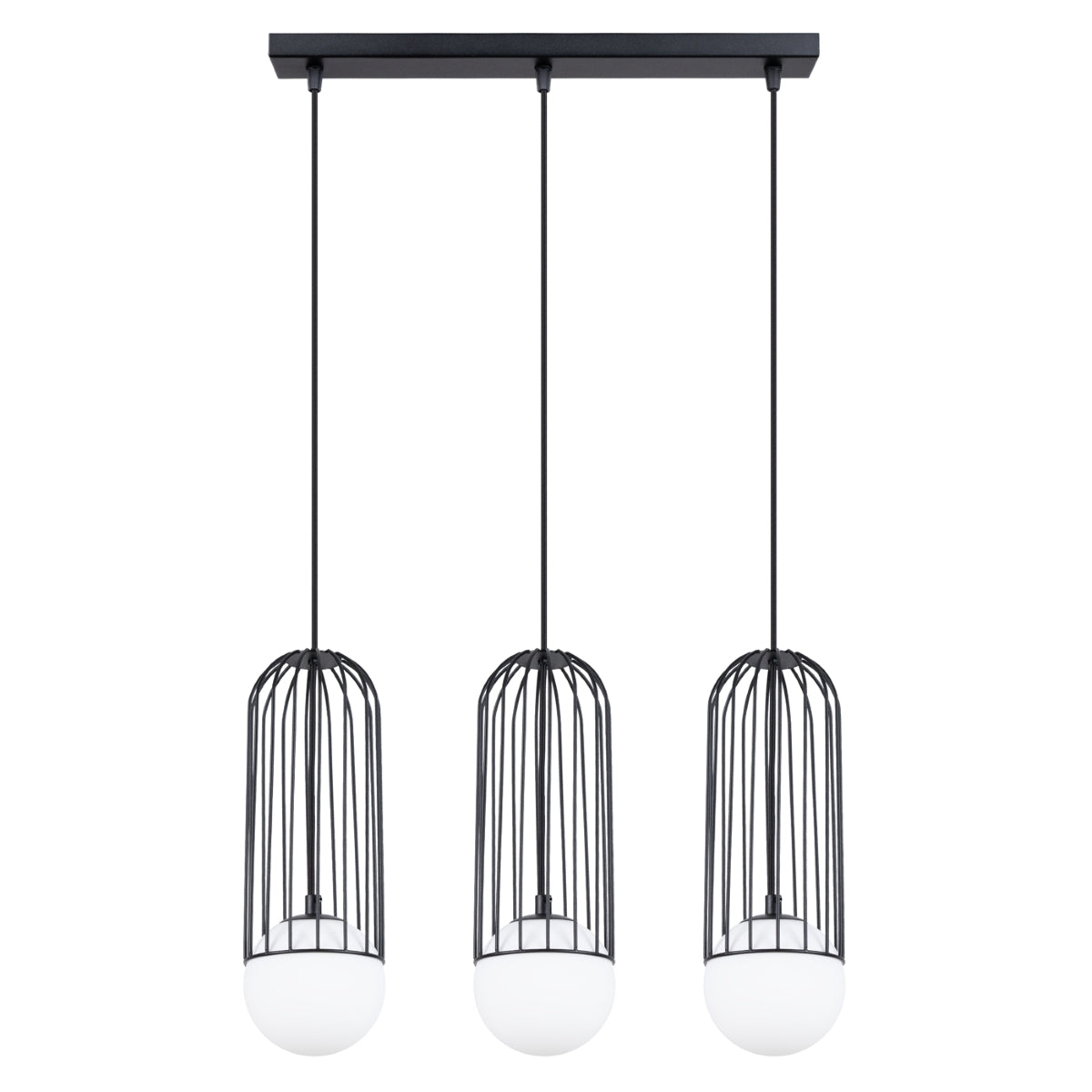Lampe suspendue Sphère en Cage 3L noir