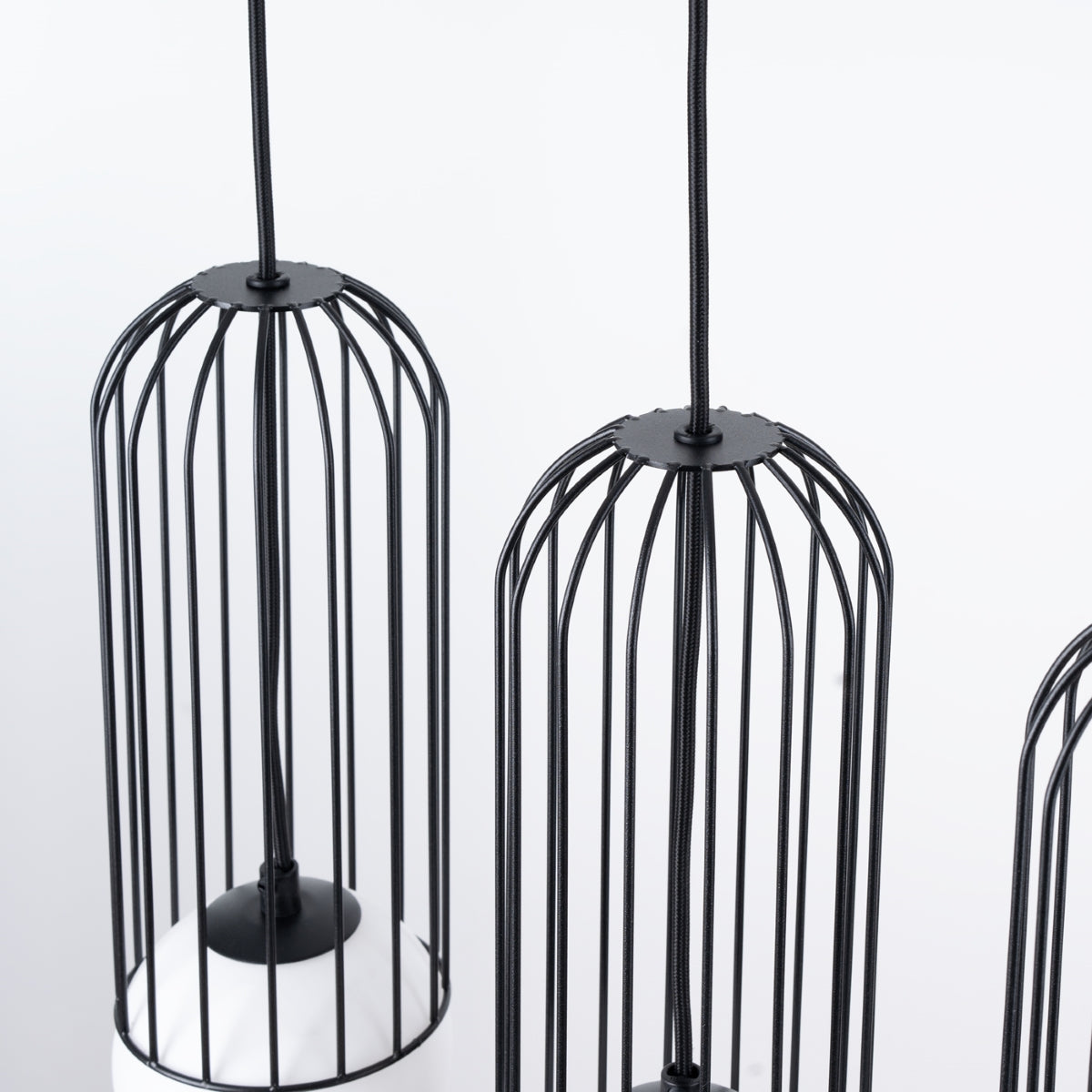 Lampe suspendue Sphère en Cage 3L noir
