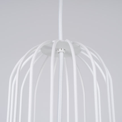 Lampe suspendue Sphère en Cage 3P blanc