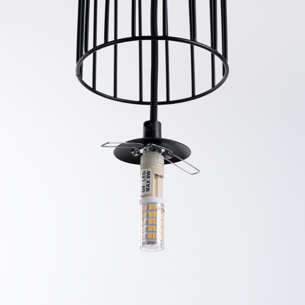 Lampe suspendue Sphère en Cage 3P noir