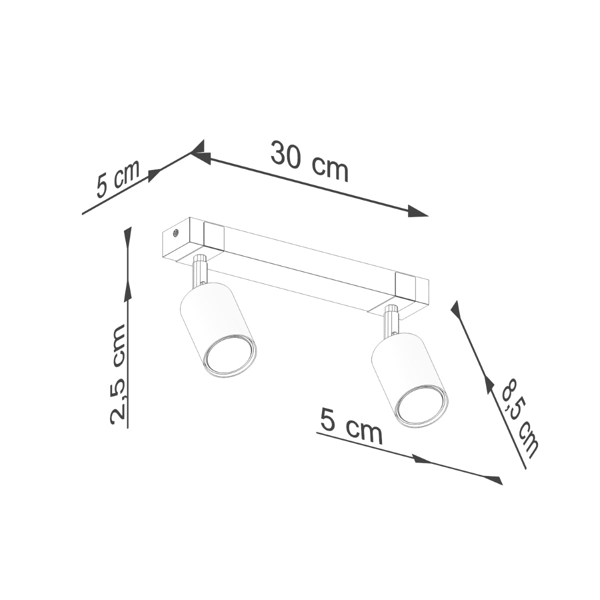 Plafonnier Socle Bois Réglable 2 noir