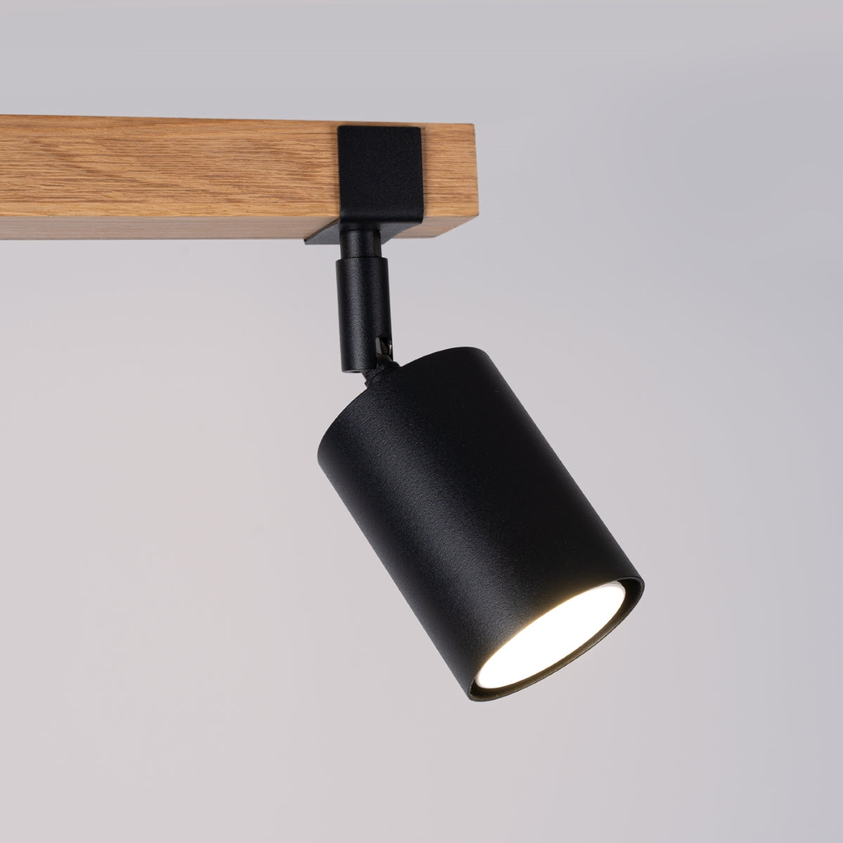 Plafonnier Socle Bois Réglable 2 noir