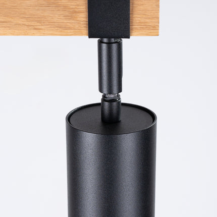 Ceiling Light Adjustable Wood Base 3 Black