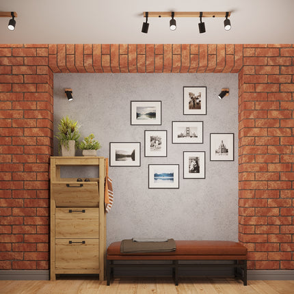 Lámpara de techo con base de madera ajustable, 4 luces, color negro