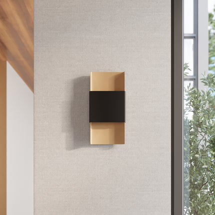 Wandleuchte Design Wandplatte Gold/Schwarz