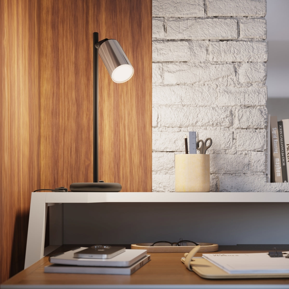 Luxury Steel Wall Light Black/Chrome