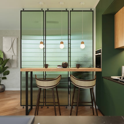 Lámpara colgante de madera de 3 piezas, color blanco/madera natural