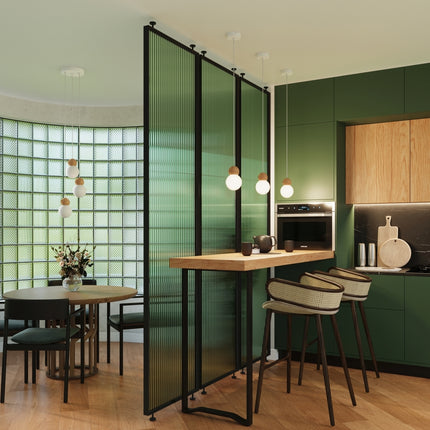 Lámpara colgante de madera de 3 piezas, color blanco/madera natural