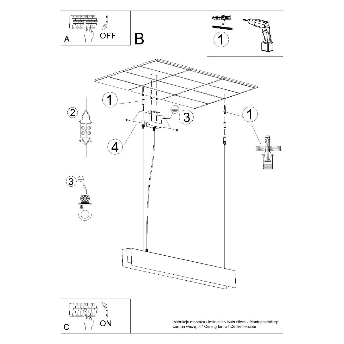 Modern Bar pendant lamp black