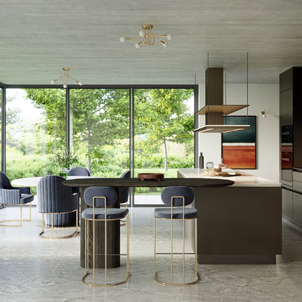 Moderne Wandleuchte Loop in glänzendem Gold