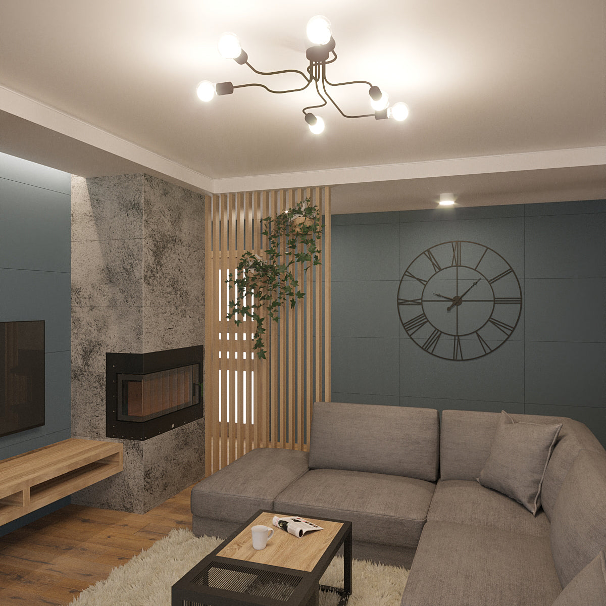 Lustre Design Flex 6 blanc