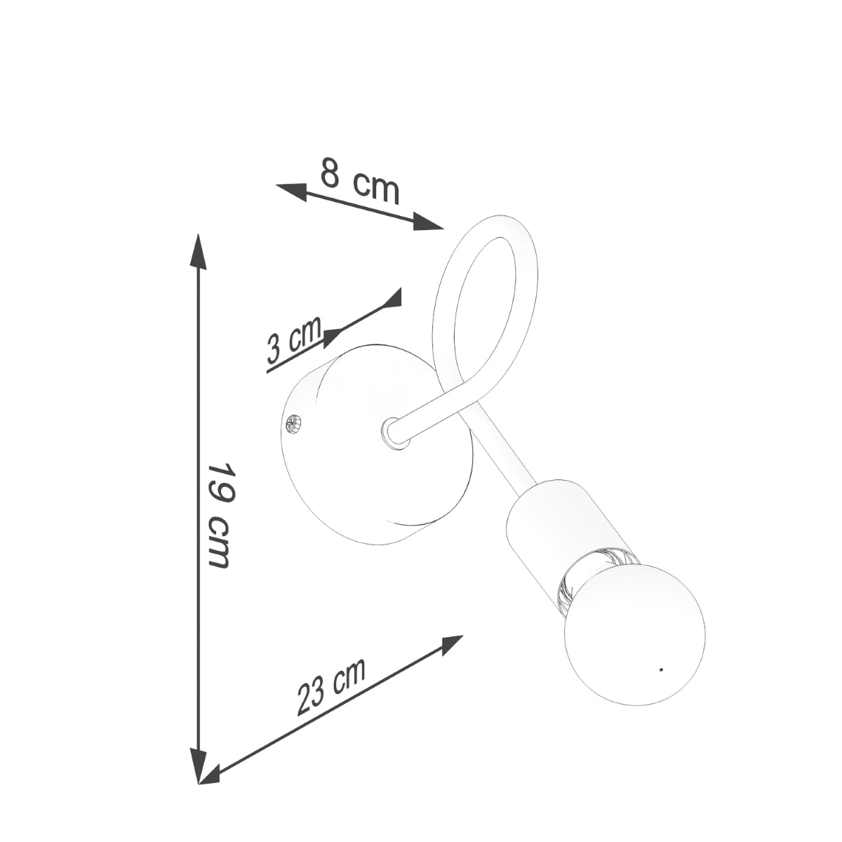 Moderne Twist-Wandlampe in Schwarz