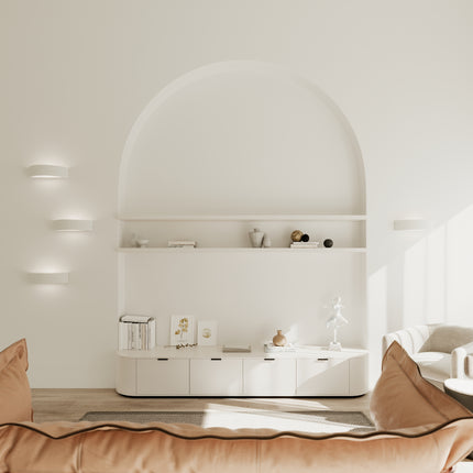 Halbmondförmige Wandleuchte aus Keramik 30