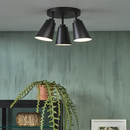 Plafonnier Bremen 3 Abat-Jours Noir