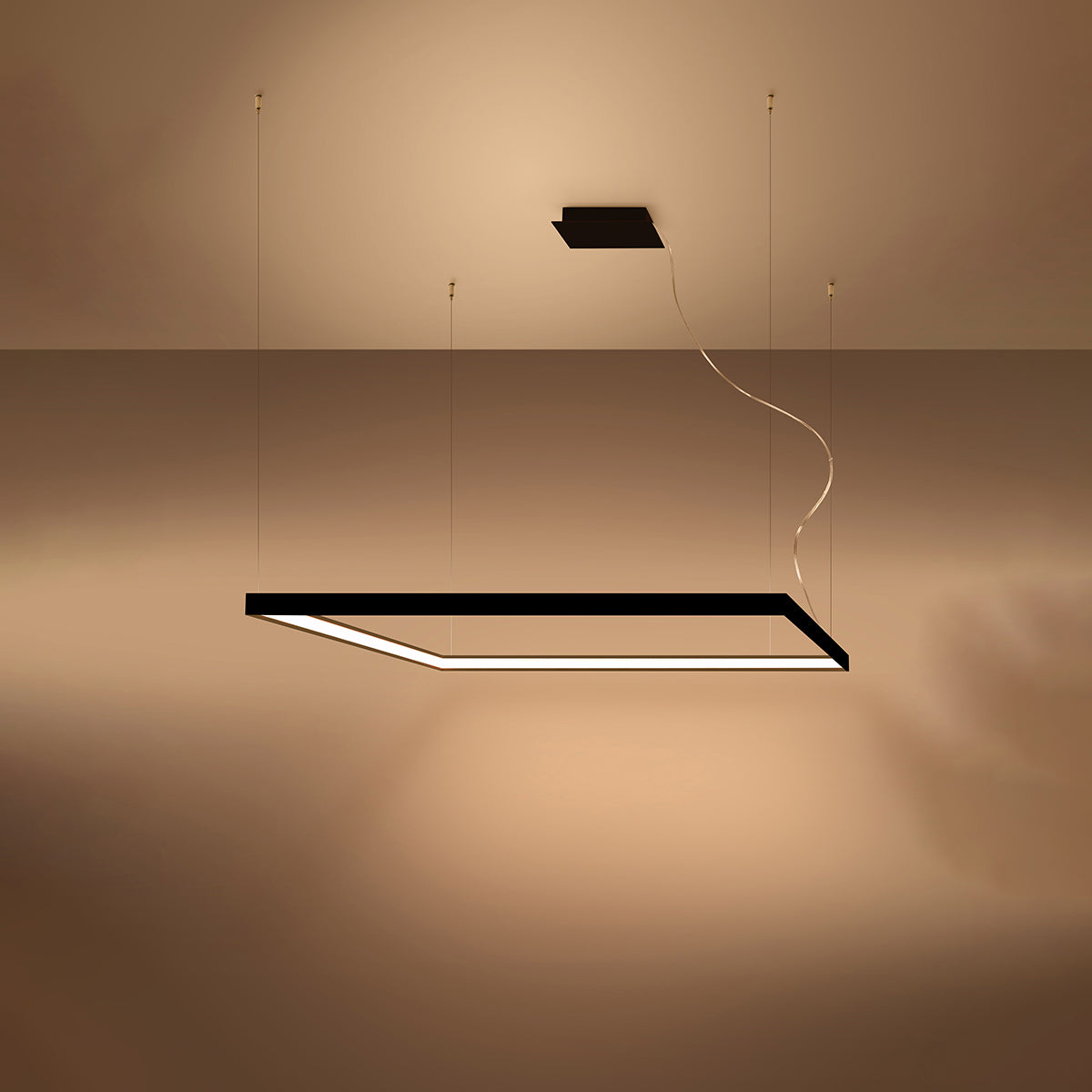 Lustre Carré Pure L noir 3000K