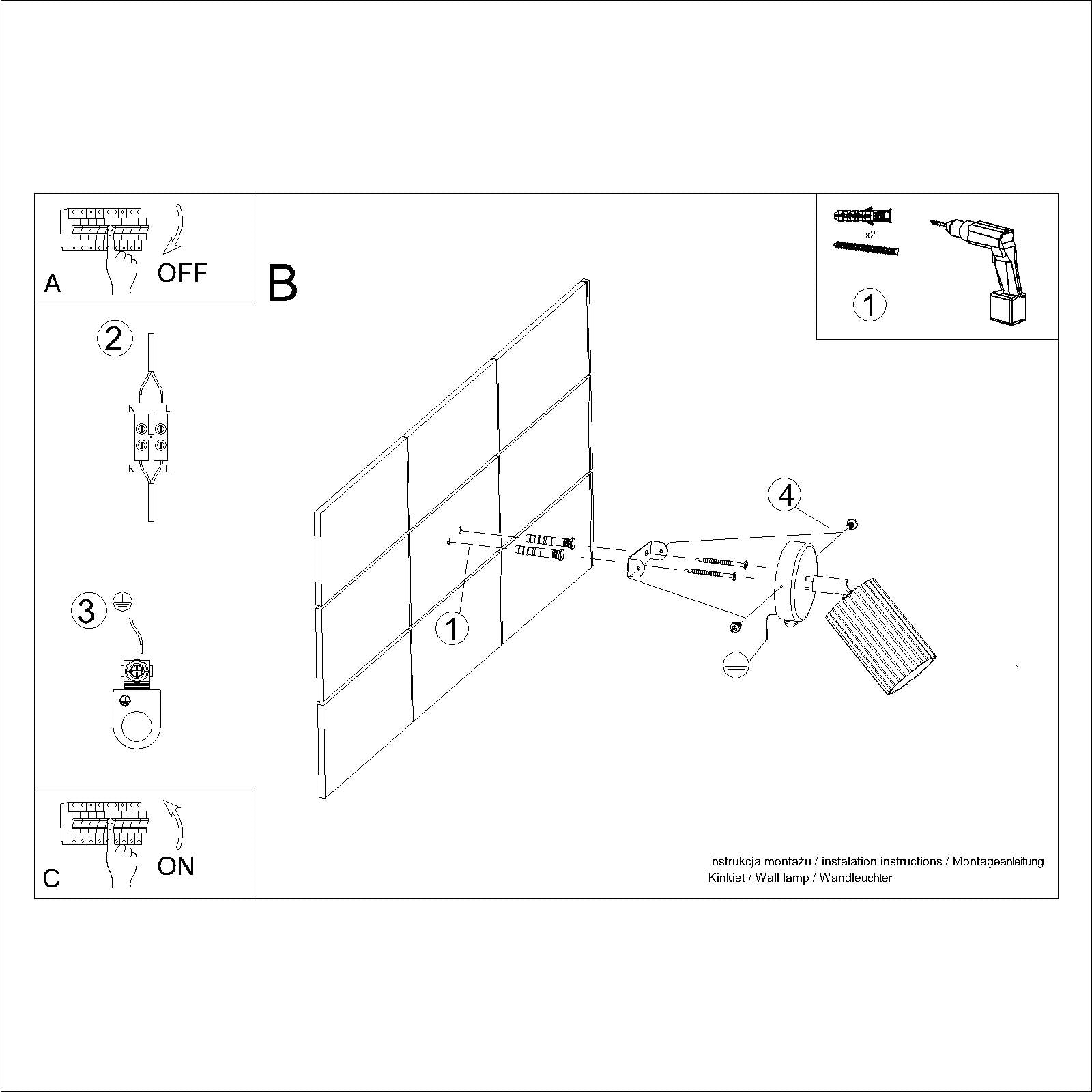 Applique Orientable Oslo avec interrupteur blanc