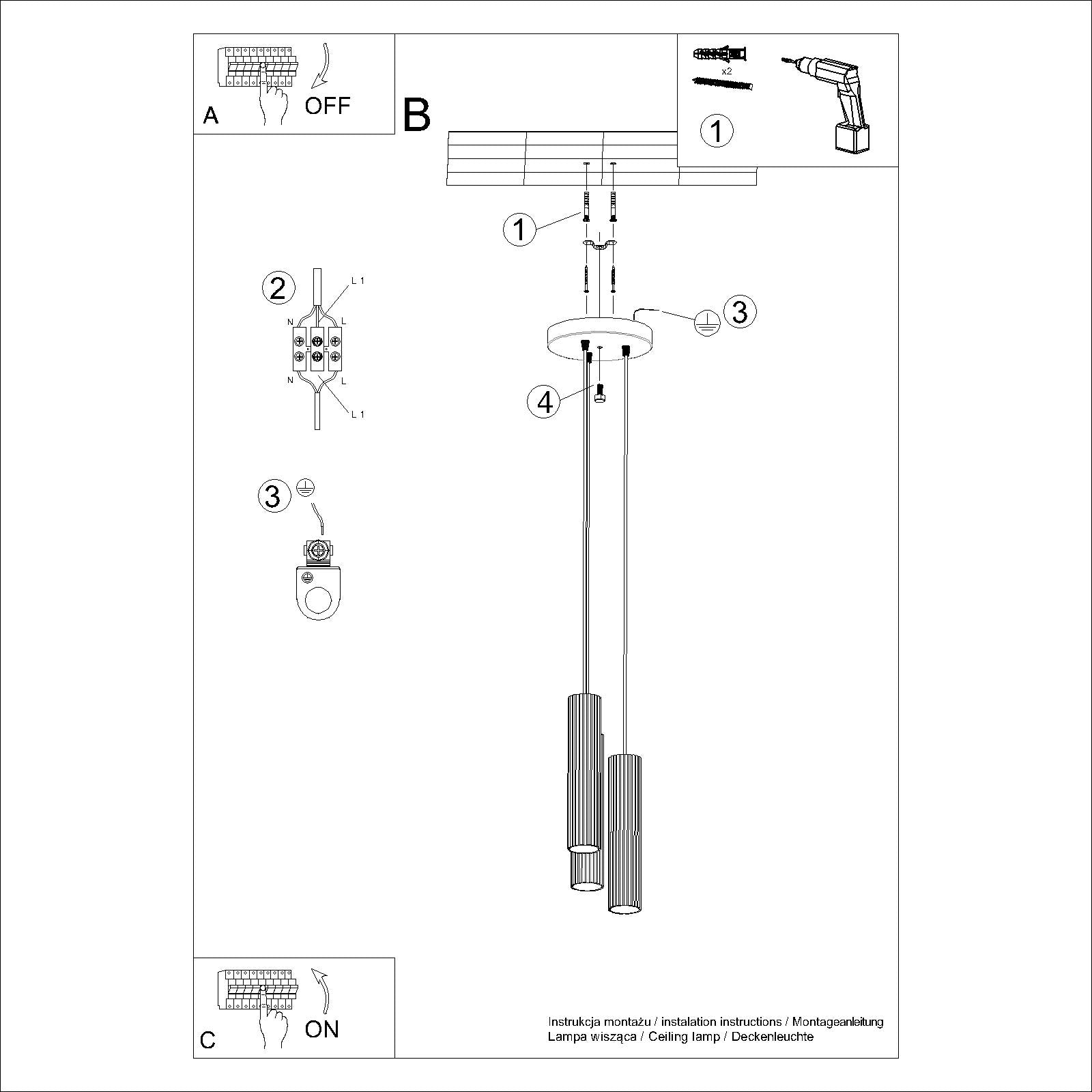 Lampe Suspendue Oslo 3P or