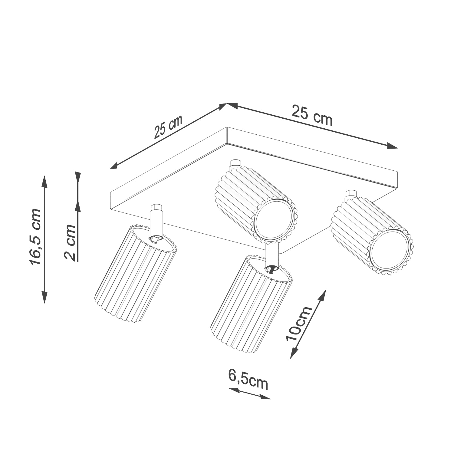 Oslo 4 black ceiling light