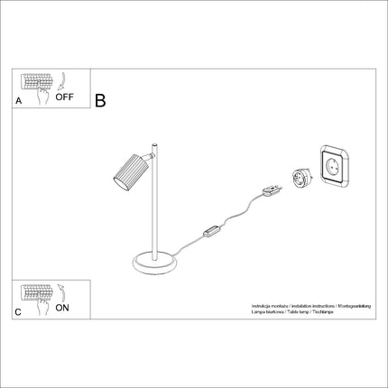 Lámpara de mesa negra Oslo
