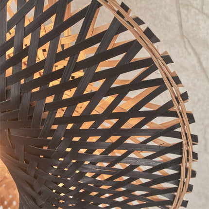 Kalimantan Bambus Deckenleuchte Schwarz und Natur 87 cm