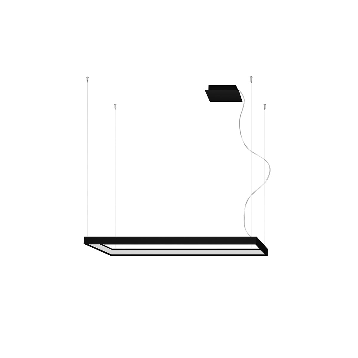 Lustre Rectangle Pure M noir 3000K