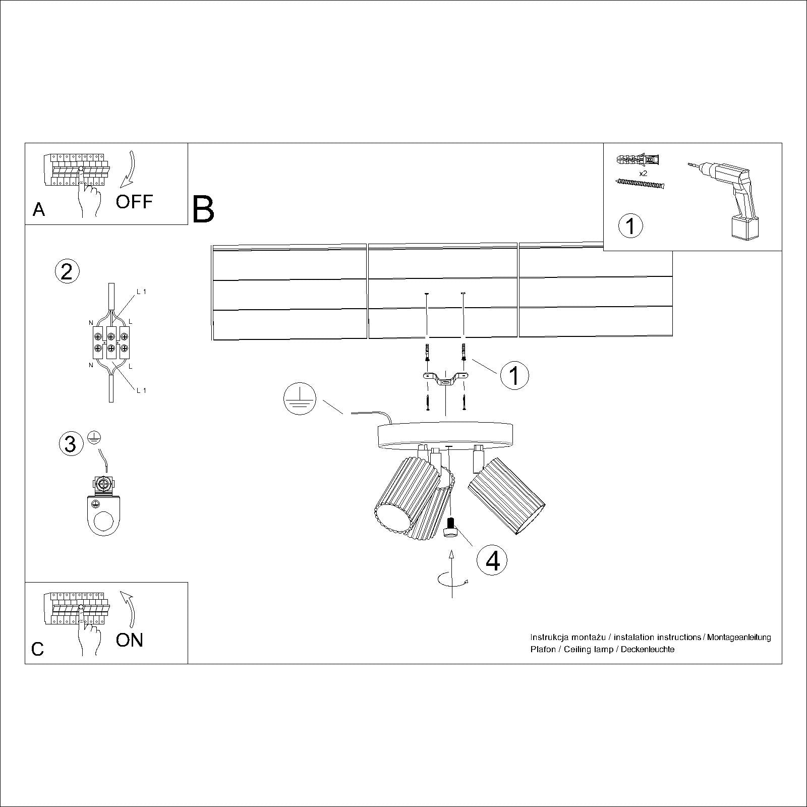 Plafonnier Oslo 3P beige