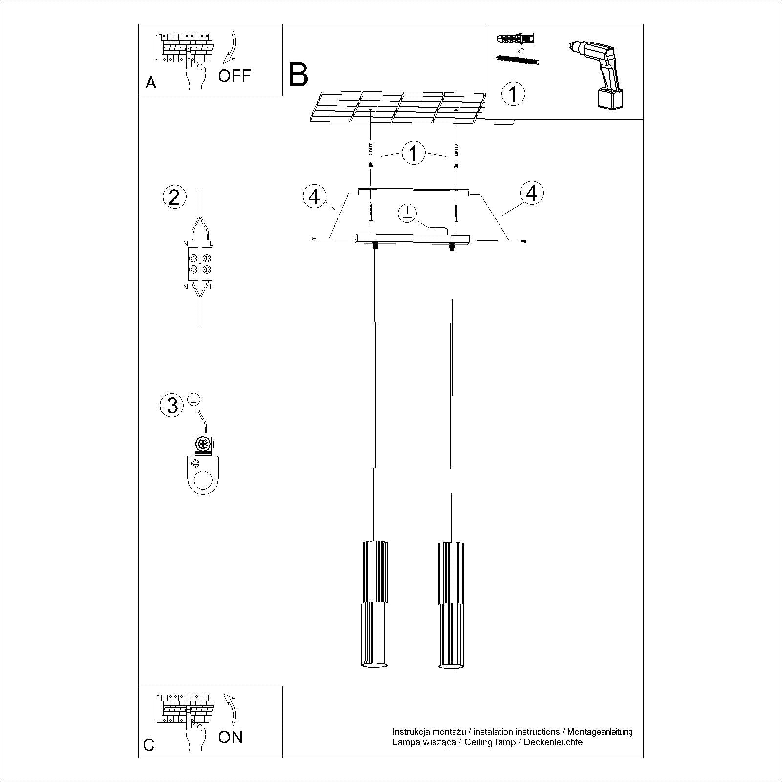 Lampe Suspendue Oslo 2 rouge ocre