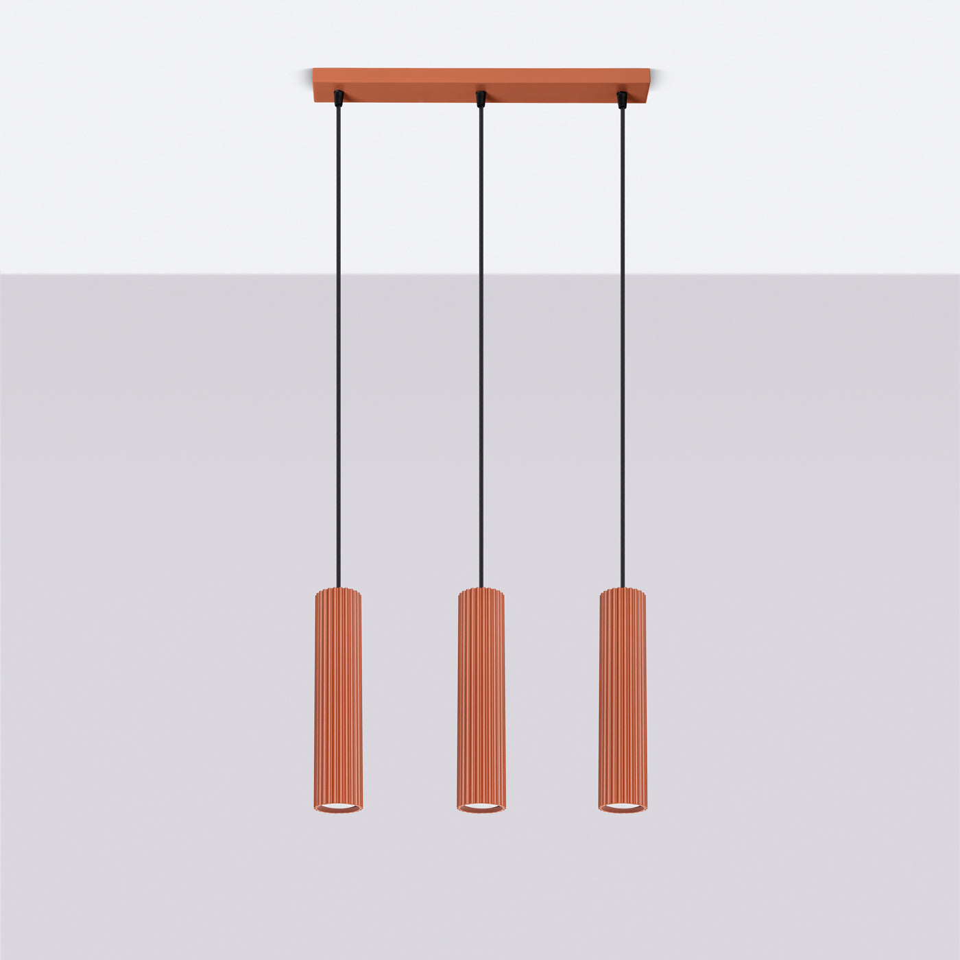 Lampe Suspendue Oslo 3L rouge ocre