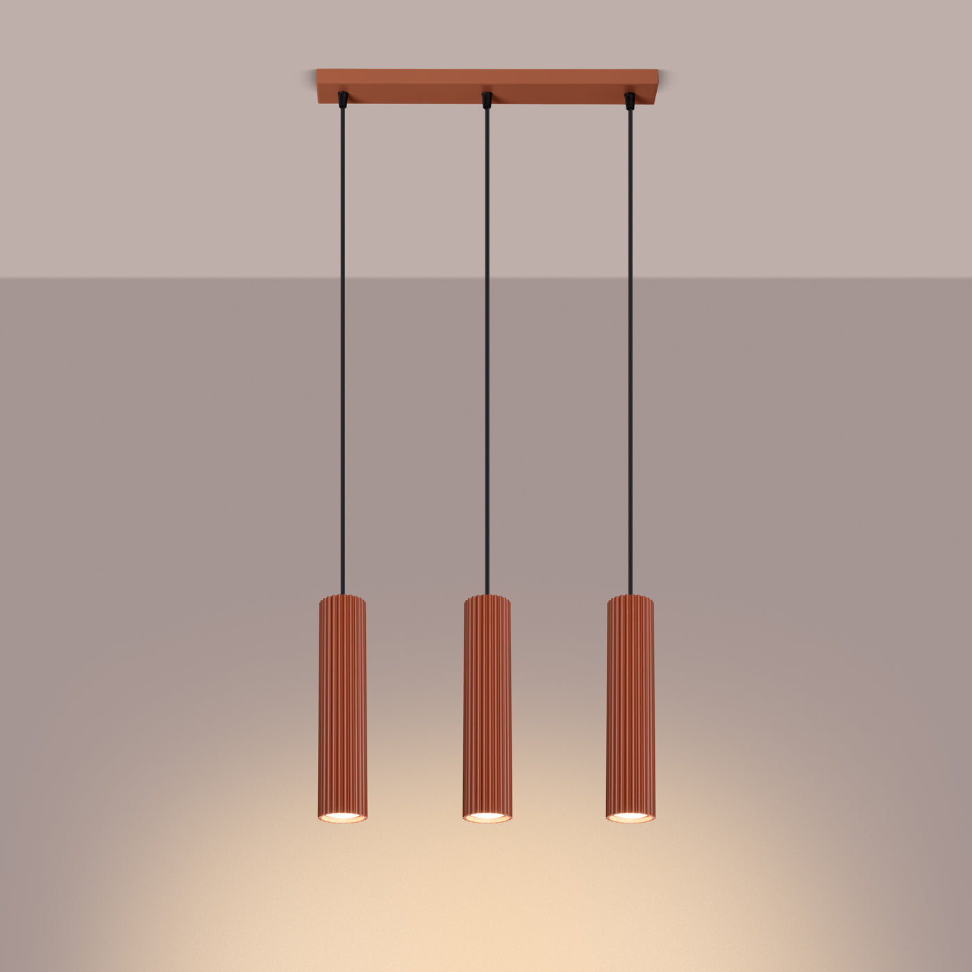 Lampe Suspendue Oslo 3L rouge ocre