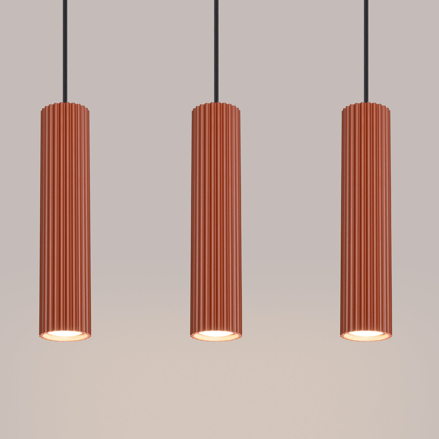 Lampe Suspendue Oslo 3L rouge ocre
