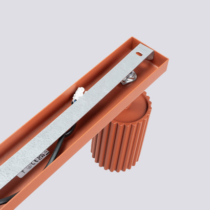 Lámpara de techo Oslo 6L, rojo ocre