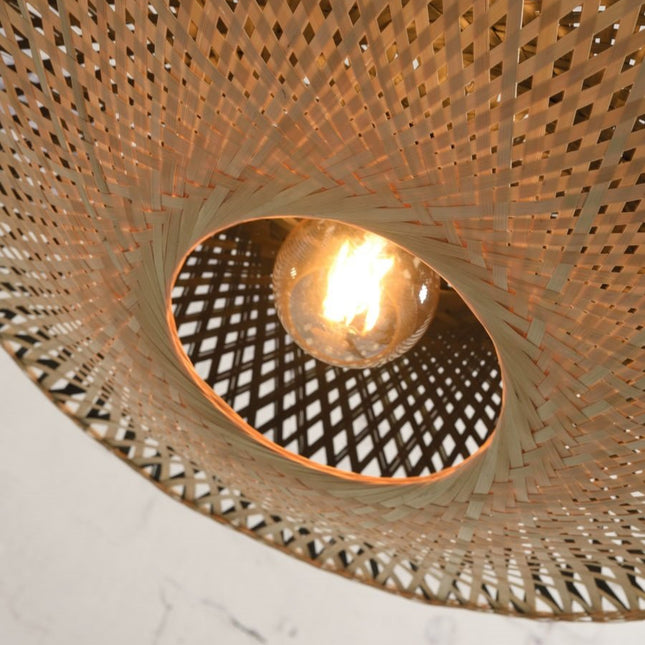 Plafonnier Kalimantan Bambou Noir et Naturel 60 cm